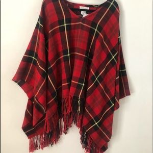 F21 Plaid Poncho